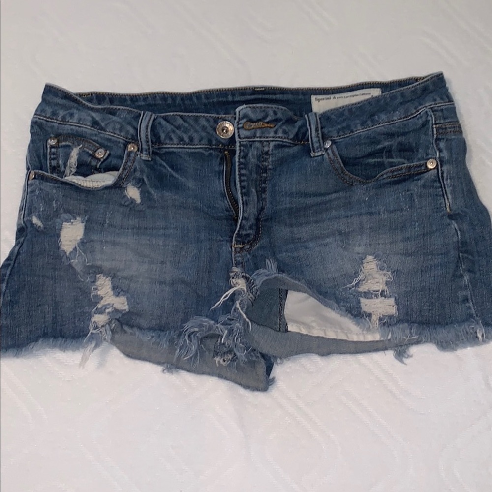 Ripped jean shorts